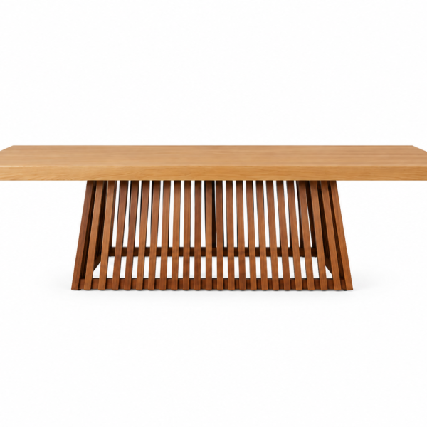 Mesa de madeira com base ripada 2,74m
