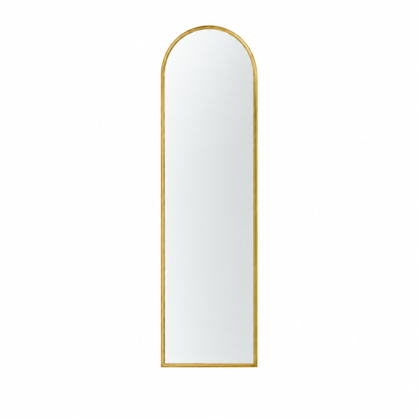 Espelho oval com moldura dourada
