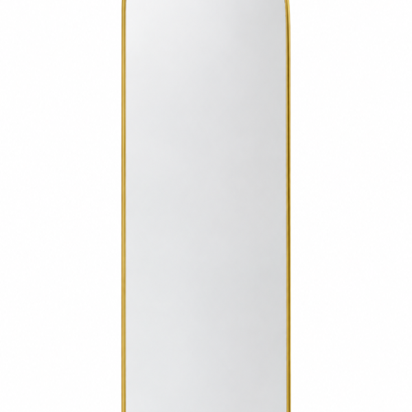 Espelho oval com moldura dourada