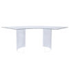 Mesa de Vidro Curva com Base Transparente