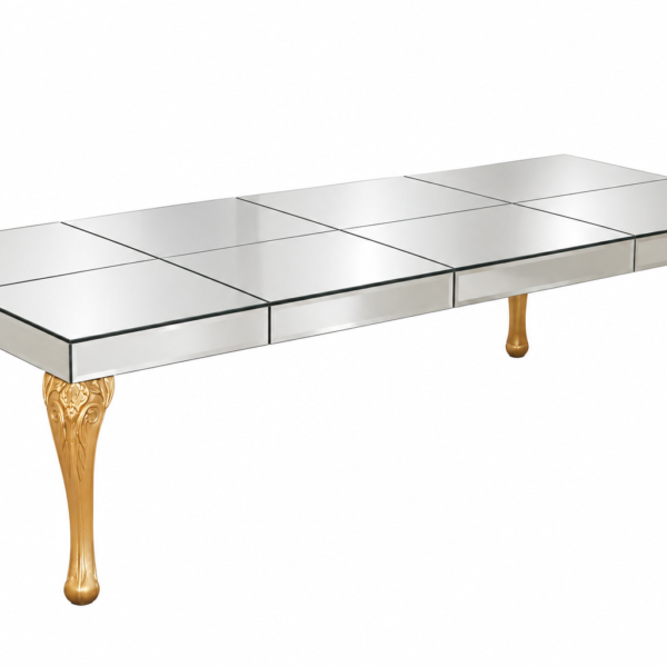 Mesa de espelho Luis XV 2,70m comp x 1,20m prof x 0,80m alt