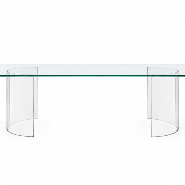Mesa retangular de vidro 2,00m comp x 1,00m prof