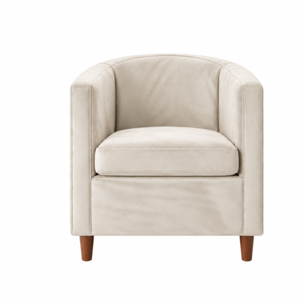 Poltrona concha de veludo off white